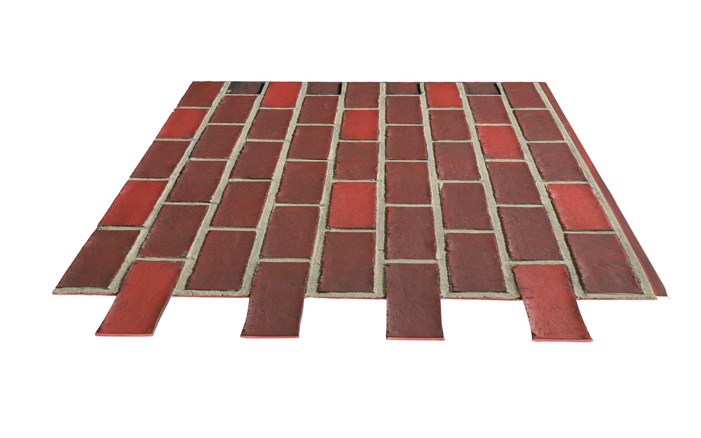 Smooth Brick Interlock - Dark Red Gray Grout